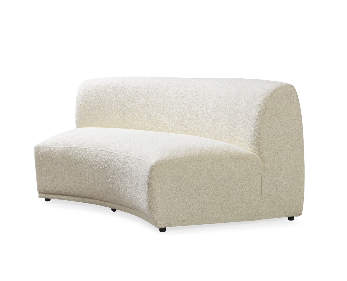 Emily Ivory Boucle 3-Piece Curved 138" Sectional