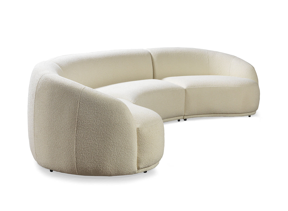 Emily Ivory Boucle 3-Piece Curved 138" Sectional