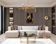 Amelia Ivory Velvet Double Chaise 140 Sectional sofa main view