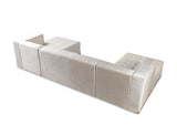 Amelia Ivory Velvet Double Chaise 140" Sectional