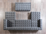 room view of Mia gray velvet double chaise sectional sofa with decor