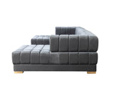 room view of Mia gray velvet double chaise sectional sofa in living room
