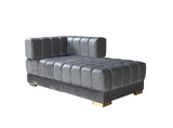 Mia gray velvet double chaise sectional sofa main view