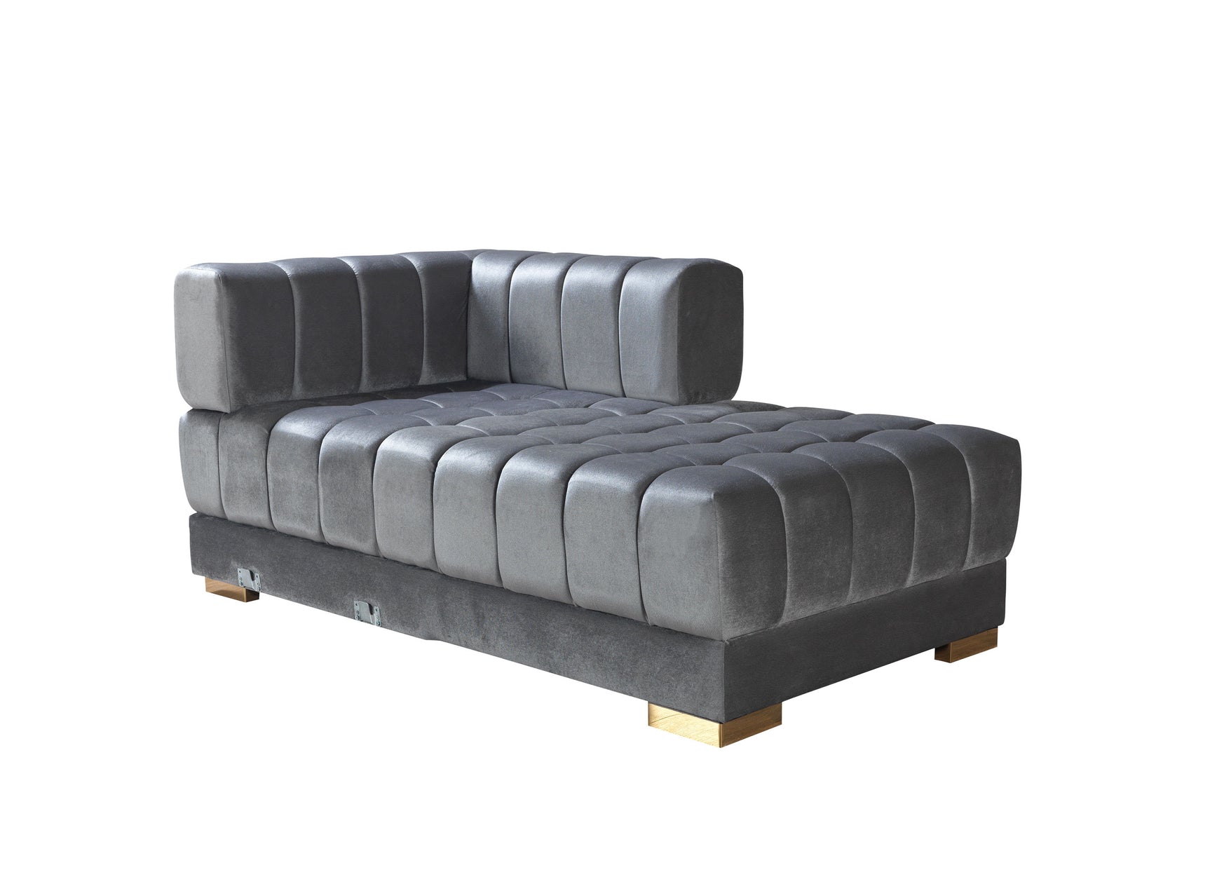 Mia gray velvet double chaise sectional sofa main view