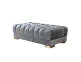 Mia gray velvet double chaise sectional sofa main view