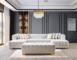 room view of Mia Ivory Velvet Double Chaise Sectional sectional sofa
