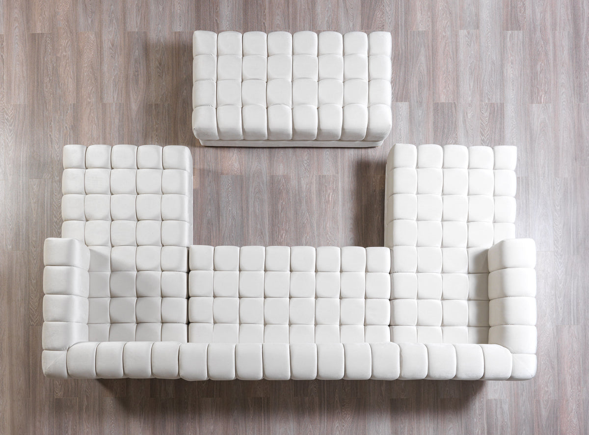room view of Mia Ivory Velvet Double Chaise Sectional sectional sofa