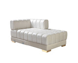 main view of Mia Ivory Velvet Double Chaise Sectional sectional sofa
