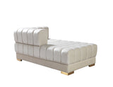 detail view of Mia Ivory Velvet Double Chaise Sectional sectional sofa