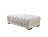 side view of Mia Ivory Velvet Double Chaise Sectional sectional sofa