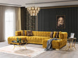 Main view of Mia Mustard Velvet Double Chaise Sectional Sofa
