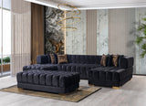 Detailed close-up of velvet upholstery on Mia sectional