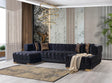 Main view of Mia black velvet double chaise 138 sectional sofa