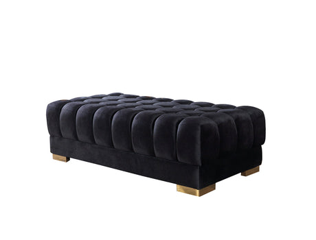 Mia black velvet double chaise 138 sectional sofa main view