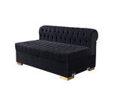 Emma Black Velvet Double Chaise 136" Sectional Sofa main view