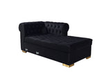Emma Black Velvet Double Chaise 136" Sectional Sofa main view