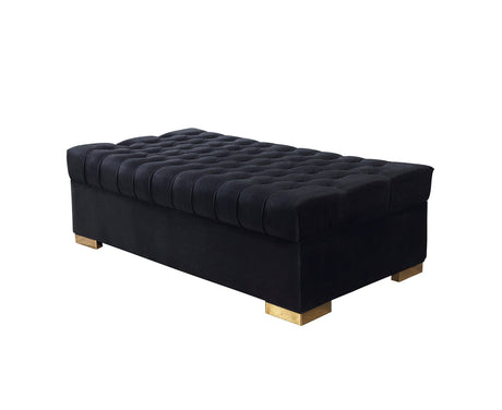 Emma Black Velvet Double Chaise 136" Sectional Sofa main view