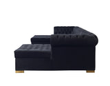 Close-up of velvet texture and sectional sofa frame
