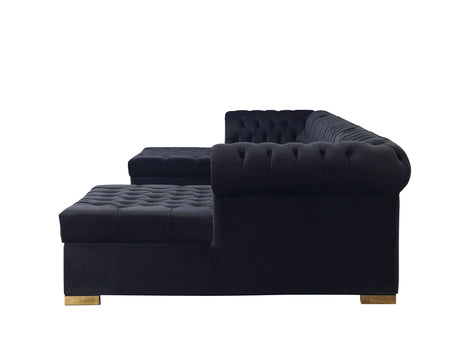Close-up of velvet texture and sectional sofa frame