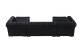 Room ambiance with Emma Black Velvet sectional sofa