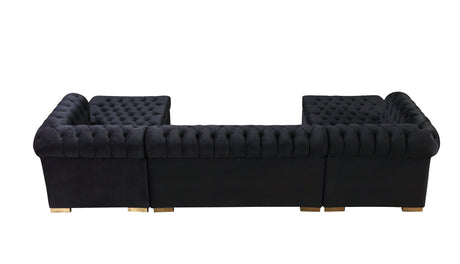 Room ambiance with Emma Black Velvet sectional sofa