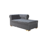 Emma Gray Velvet Double Chaise Sectional sofa main view