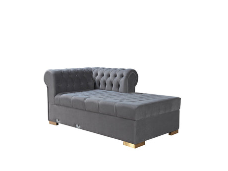 Emma Gray Velvet Double Chaise Sectional sofa main view