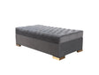 Emma gray velvet rectangular ottoman, front angle