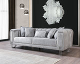Santana Silver Velvet Sofa view 2