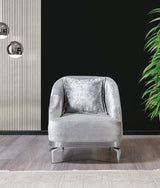 Ella Silver Velvet Sofa 89" & Loveseat 69"