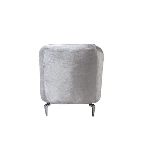 Ella Silver Velvet Santana Chair detail of upholstery