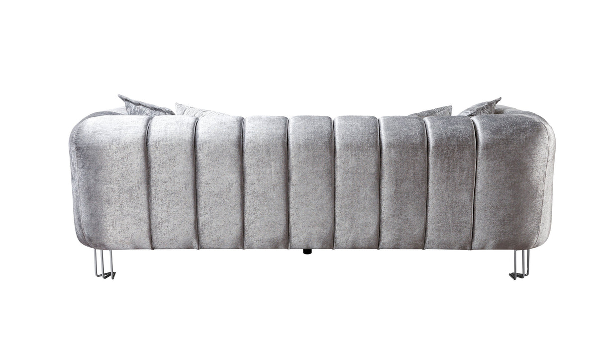Santana Silver Velvet Sofa view 5