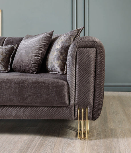 Ella Smoke Velvet Sofa leg detail
