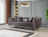 Santana Smoke Velvet Sofa view 2