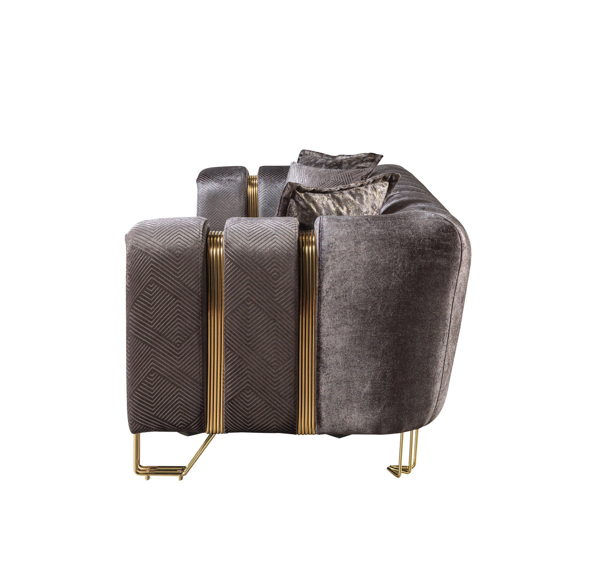 Santana Smoke Velvet Sofa view 10