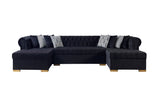 Side perspective showing chaise and loveseat of Emma sectional