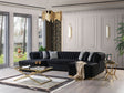 Emma Black Velvet Double Chaise 136" Sectional Sofa main view