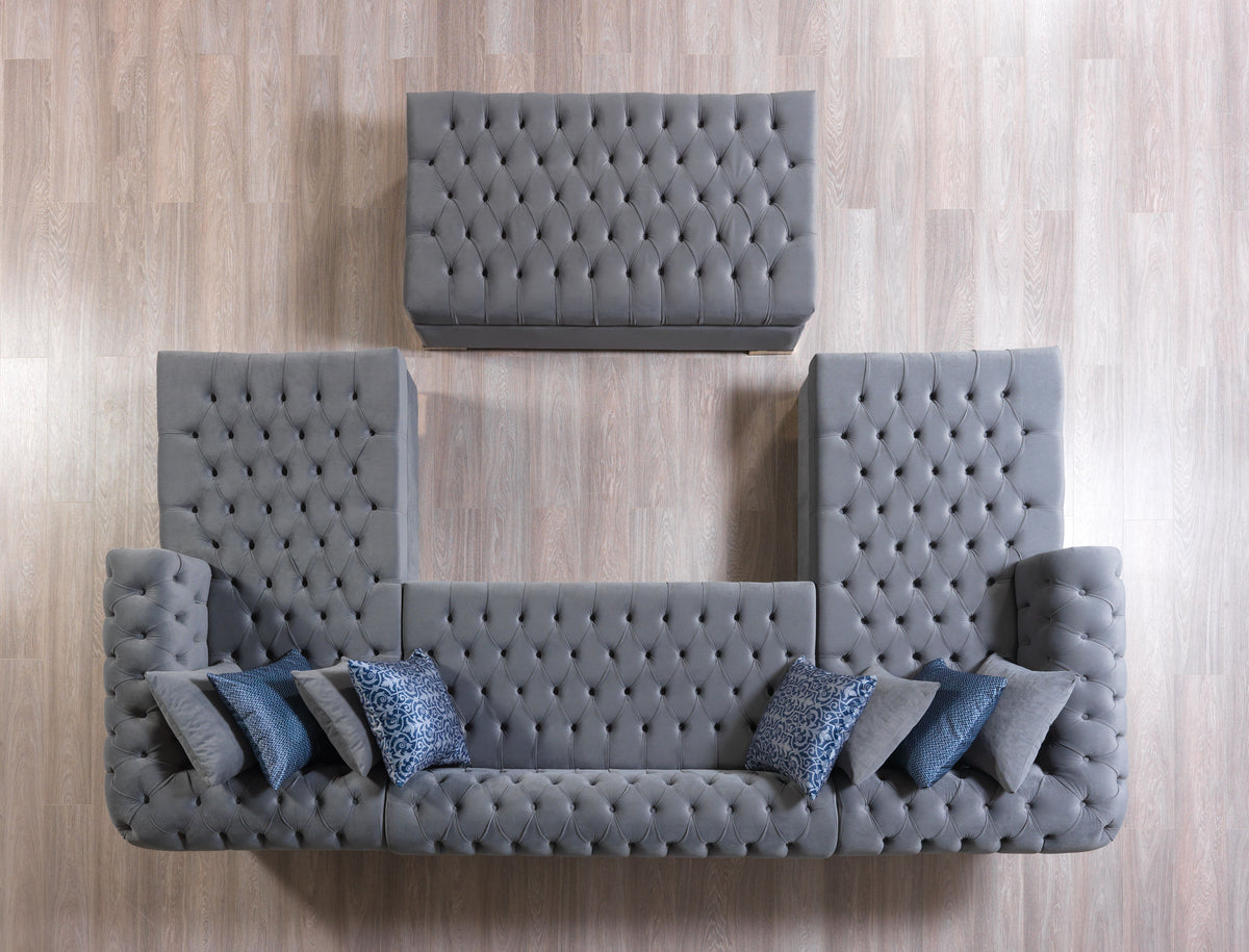 Detail view of sectional fabric and cushions