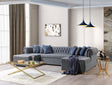 Emma Gray Velvet Double Chaise Sectional sofa main view