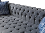 Close-up of the velvet texture on sectional