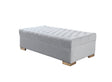 Emma Pearl Velvet Rectangle Ottoman in pearl velvet, side angle