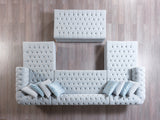detail view of Emma Pearl Velvet Double Chaise Sectional sectional sofa