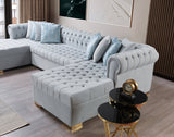 main view of Emma Pearl Velvet Double Chaise Sectional sectional sofa