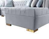 main view of Emma Pearl Velvet Double Chaise Sectional sectional sofa
