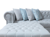 detail view of Emma Pearl Velvet Double Chaise Sectional sectional sofa