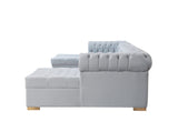 detail view of Emma Pearl Velvet Double Chaise Sectional sectional sofa