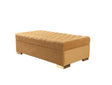 Emma Mustard Velvet Rectangle Ottoman side view