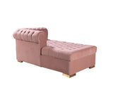 Side view highlighting chaise on pink sectional