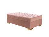 Emma Pink Velvet Double Chaise Sectional sofa front view