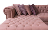 Room layout view featuring Emma Pink Velvet Double Chaise Sectional